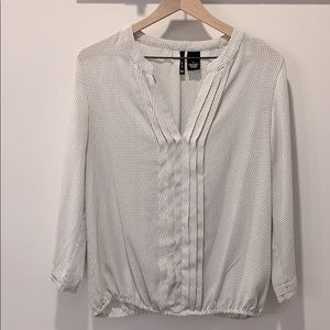 Black and White Polka Dot 3/4 Sleeve Blouse